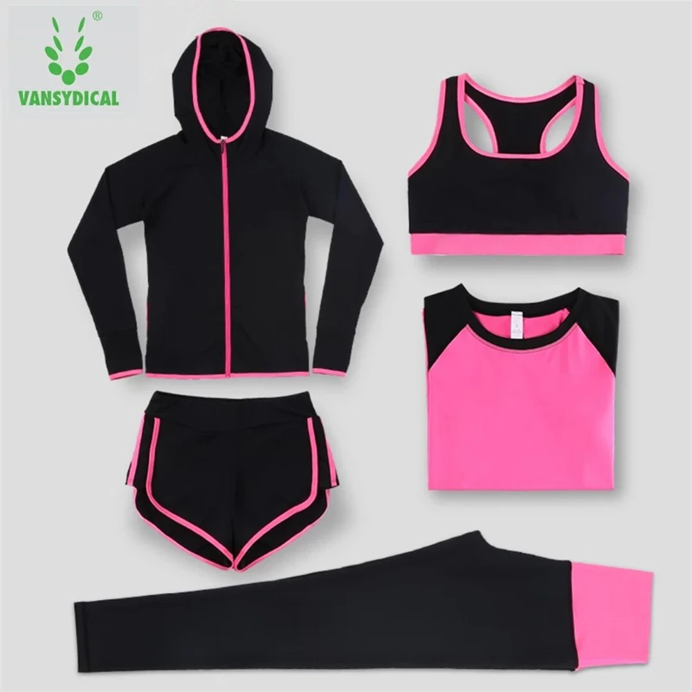 VANSYDICAL 2017 спортивные Костюмы Для женщин Йога комплект Фитнес Спортивная