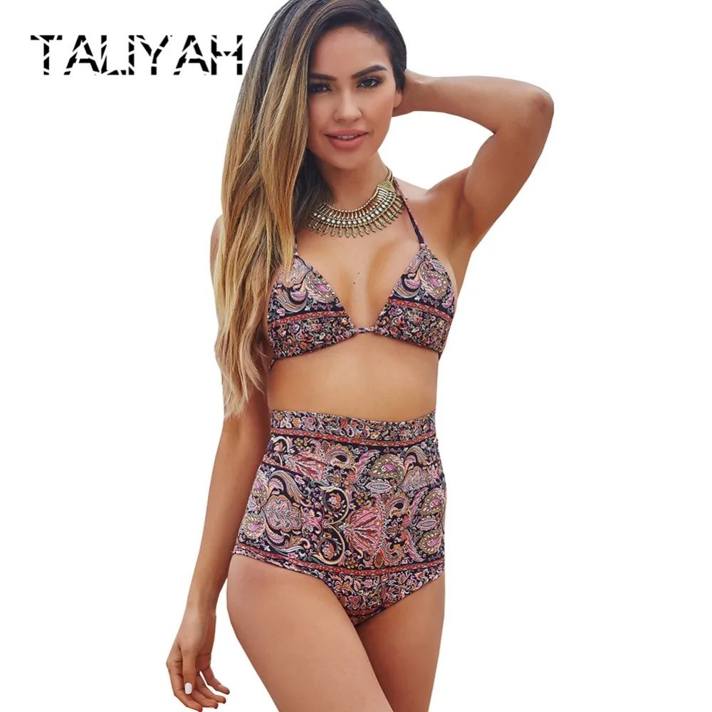 2019 Бикини Высокая талия купальники треугольная повязка женский пикантный