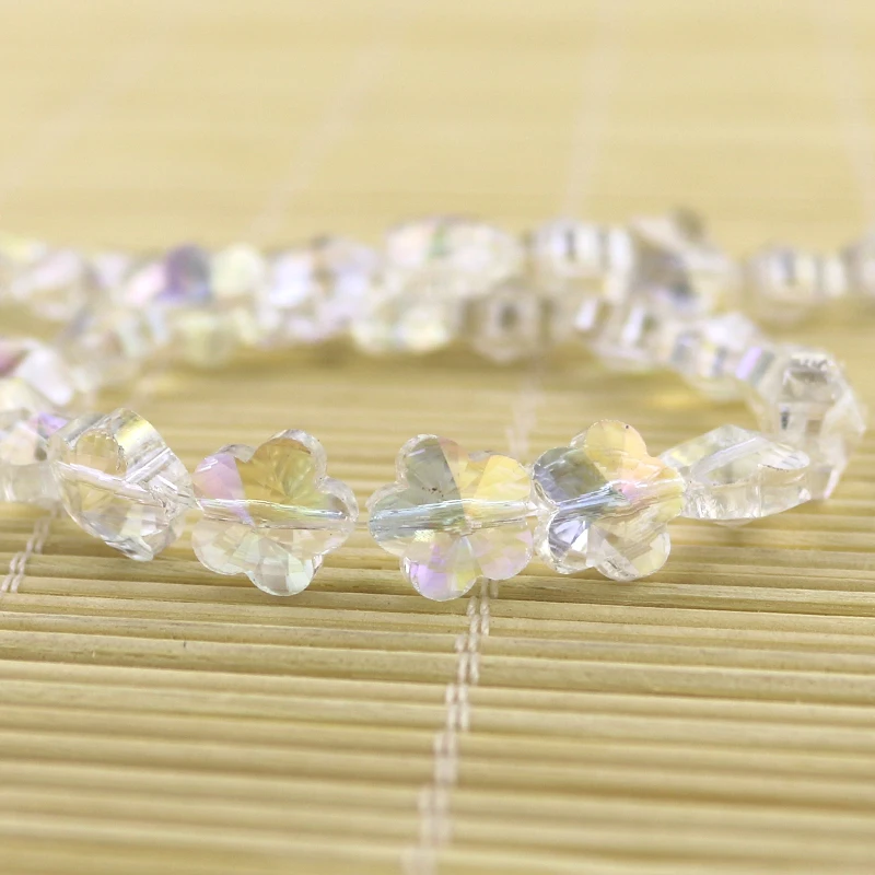 50 шт. 10 мм цветочные хрустальные бусины белые Кристальные стеклянные AB граненые