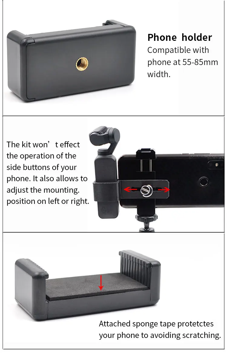 DJI OSMO карманные аксессуары ручной держатель для камеры телефона кронштейн фиксированная подставка держатель для мобильного телефона для dji OSMO Карманный