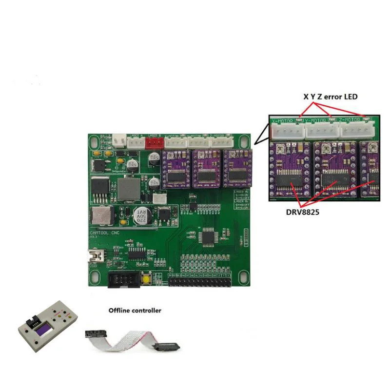 offline and 1.1 GRBL 1,1, USB порт гравировальный станок с ЧПУ Плата управления, 3 оси управления, лазерная гравировальная машина доска - Цвет: offline and 1.1