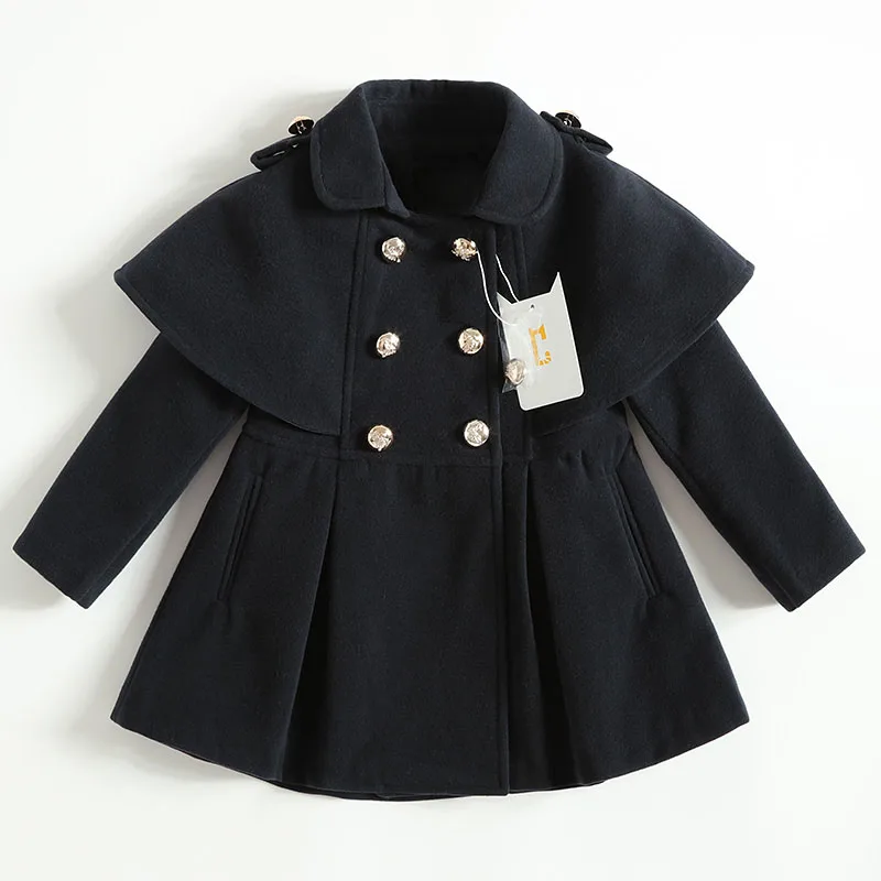 Immdos детей зимнее шерстяное пальто для девочки дети с лацканами теплая верхняя