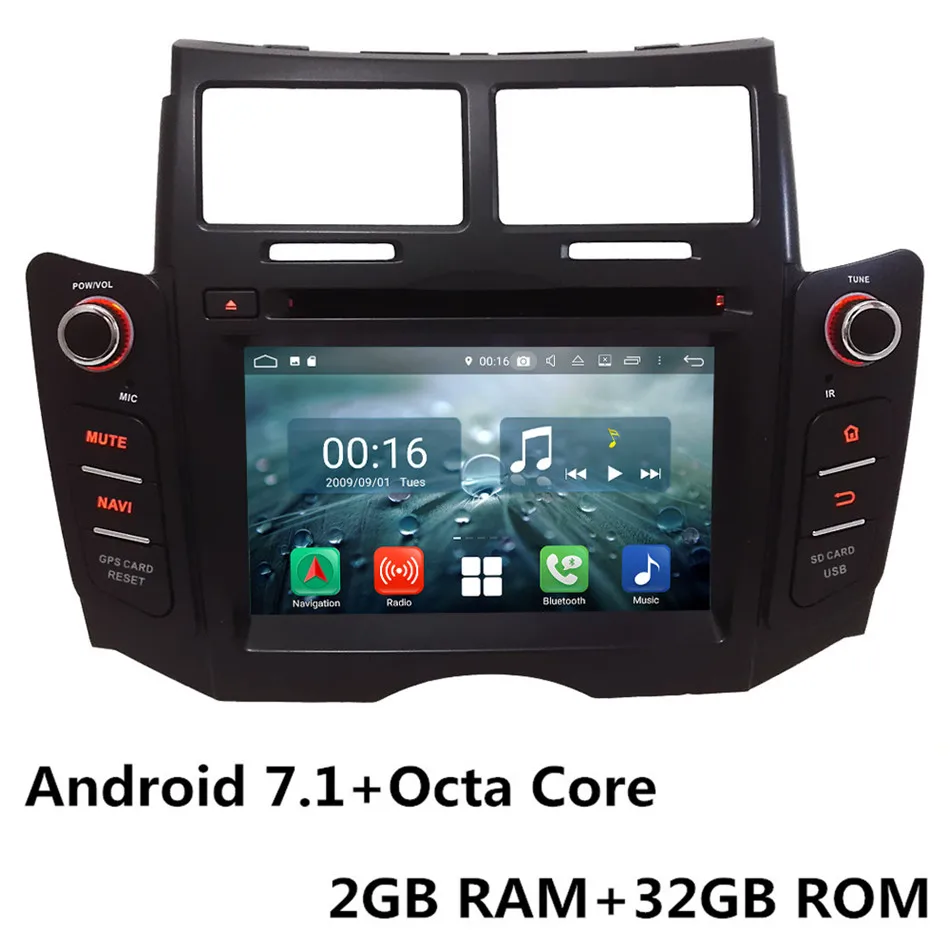 Android 7.1 x 8Core Восьмиядерный 4G Android 8,1 4 Гб ram 64 Гб rom RDS автомобильный DVD мультимедийный плеер радио головное устройство gps ГЛОНАСС для Toyota Yaris 2005-2013 - Цвет: Android 7.1 x 8Core