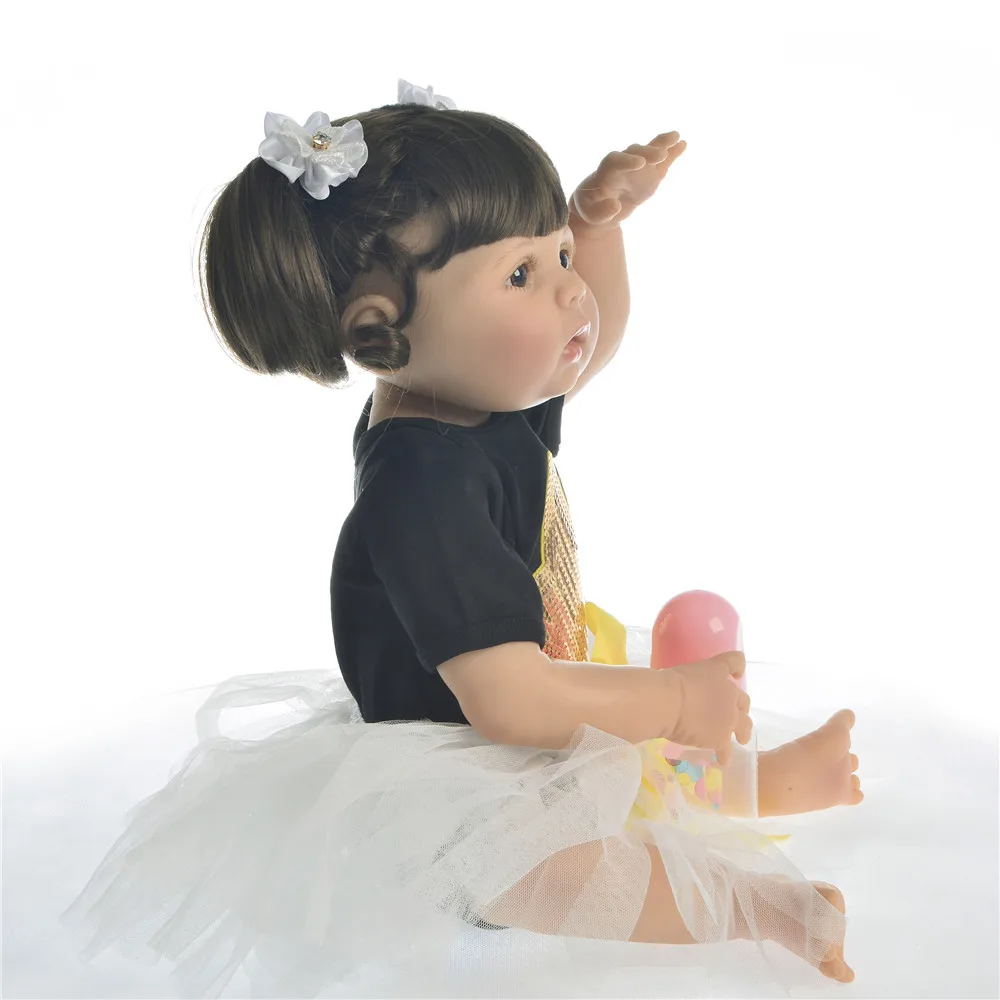 23 дюймов Bebes Reborn настоящая кукла полностью силиконовая виниловая Кукла reborn baby dolls для маленьких девочек принцесса детская игрушка кукла для детского дня подарок