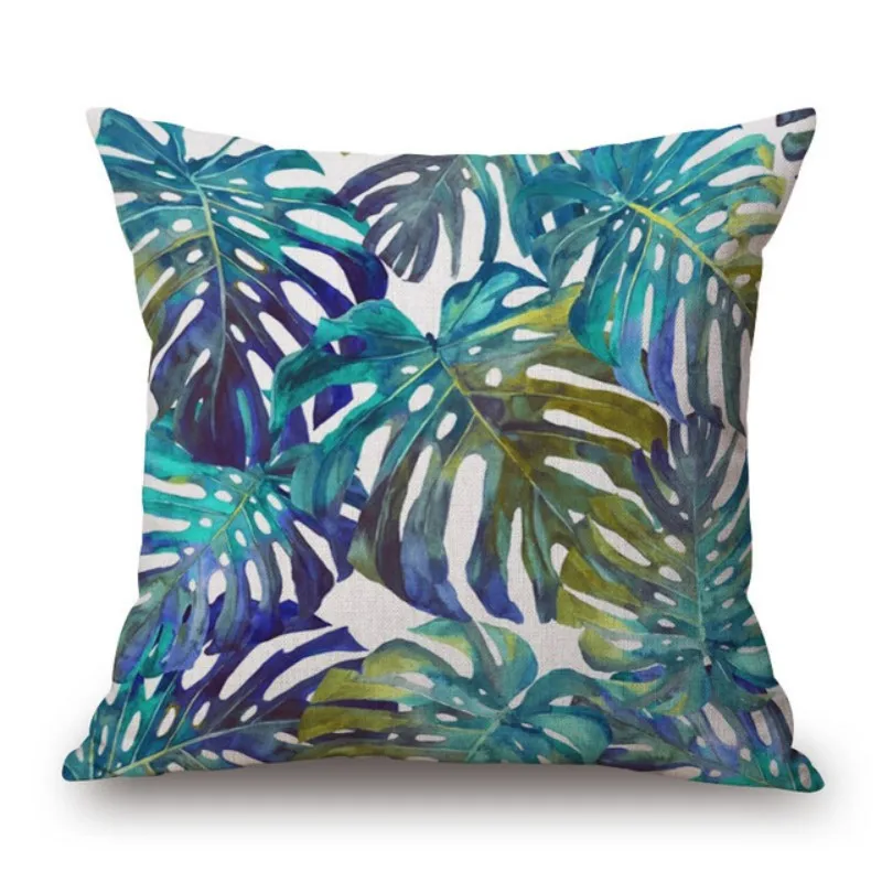 Подушки с тропическими растениями пальмовыми листьями для домашнего декора