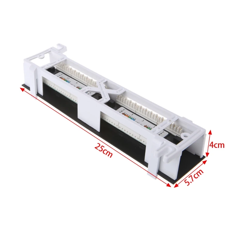 Deek-Robot 12 Port CAT5 CAT5E Patch Panel RJ45 Networking Wall Mount Rack Mount Bracket images - 6