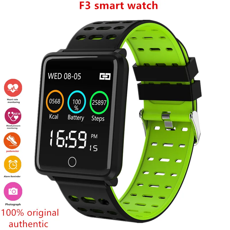 Смарт браслет amyniмало F3 с измерением пульса и кровяного давления IP68