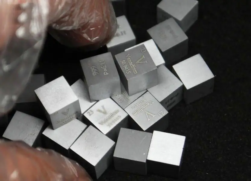 V ванадиевый кубический шар стеклянное уплотнение чистое 99.9% стол редких