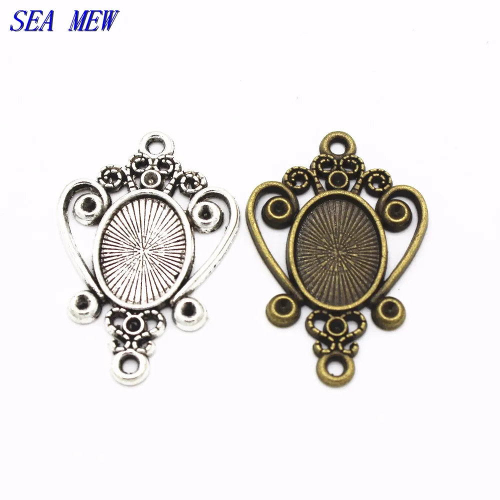 SEA MEW 50 шт. подходит для 14*10 мм Овальный Кабошон Античная Бронза/серебряный | Подвески -32671320185