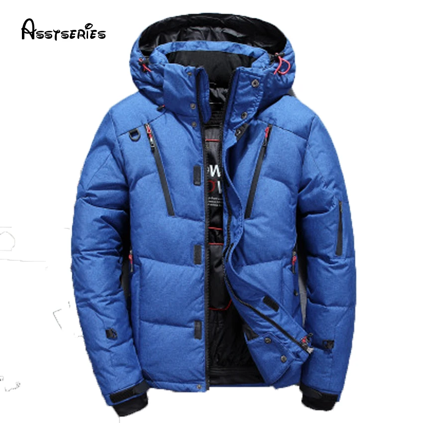 Бесплатная доставка мужской зимний пуховик Повседневная теплая куртка Мужская