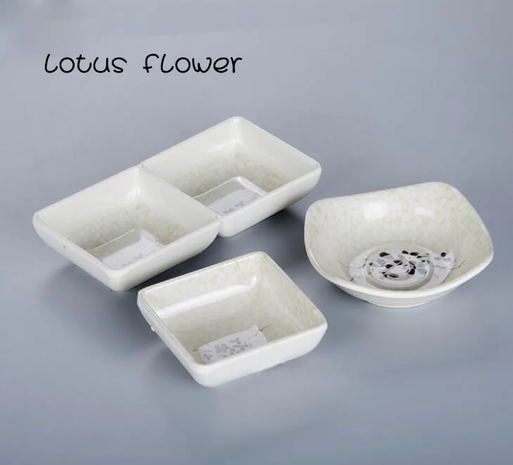 Белый цветок Меламиновый погружающийся соус заправка блюдо горячий горшок
