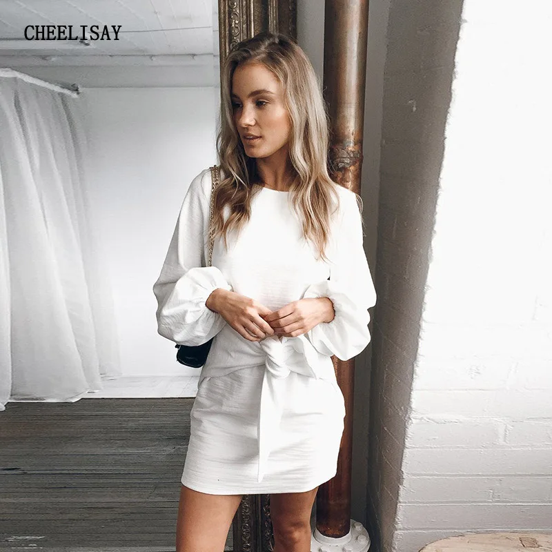 Женское платье с поясом повседневное свободное элегантное хорошего качества