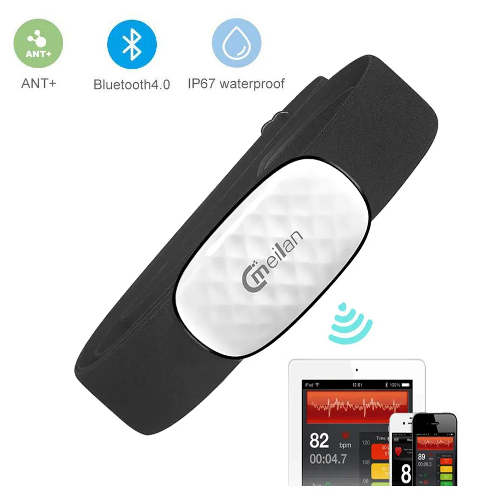 Велосипедный монитор сердечного ритма фитнес-трекер Bluetooth ANT + непромокаемый Meilan