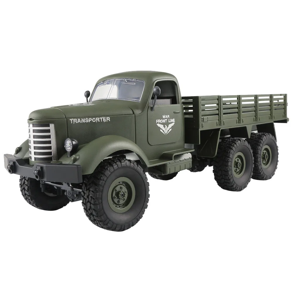 Q60 Green JJRC Q60 1:16 RC грузовик с дистанционным управлением 2,4G 6WD гусеничный внедорожный военный грузовик RTR игрушки для детей Радиоуправляемые светодиодные машины - Цвет: Q60 Green