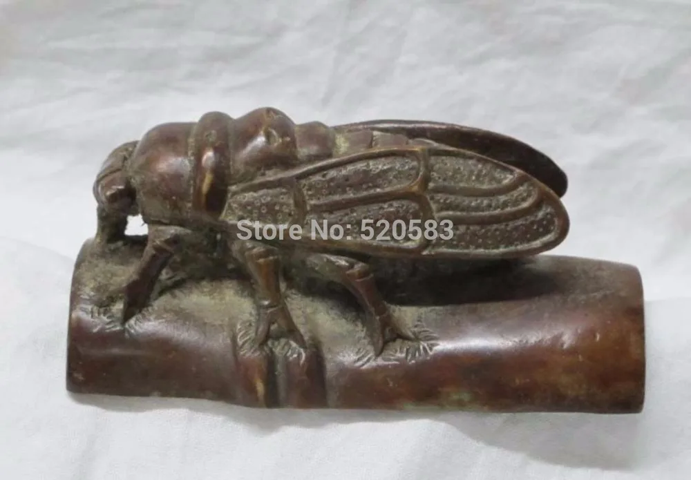 Китайский красный бронзовый фэншуй цикада благоприятные letterweight пресс папье|bamboo