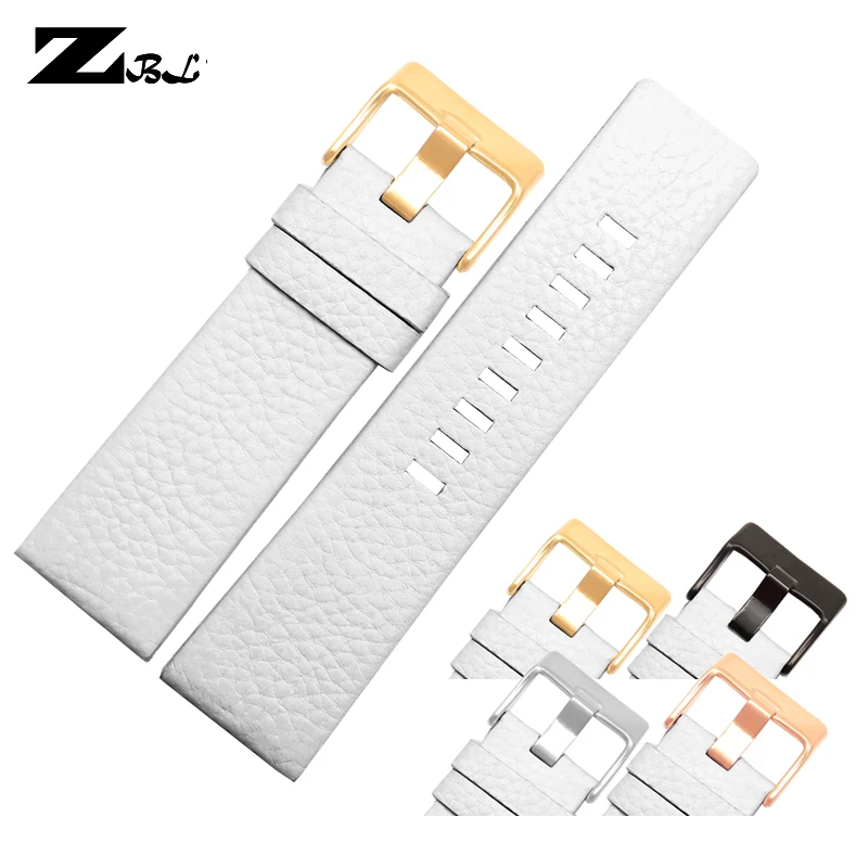 Genuine leather strap watchband 24 26 28 30mm Litchi grain Watch band Soft comfortable DZ4323 1657 4343 watch bracelet for Diese |