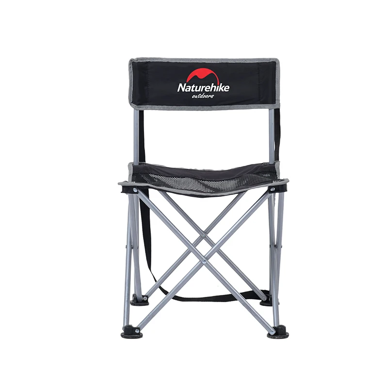 Naturehike Foldable Camping Chair Portable Outdoor Fishing Beach Chair Small Campstool NH16J001-J - Цвет: Черный