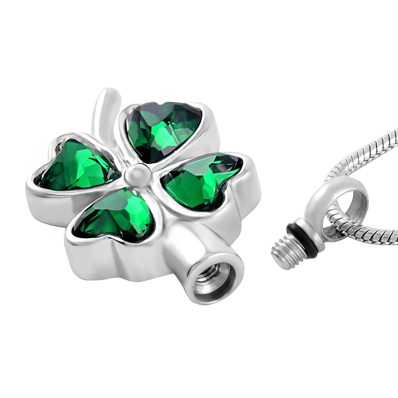 IJD8223 LUCKY GIFT-подвеска из нержавеющей стали с четырехлистным клевером в виде урны