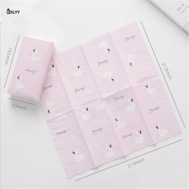 BXLYY Горячая 30 pc Новые творческие Фламинго печать Бумага Полотенца модная одежда для девочек сердце Цвет бумага для носовых платков салфетки вечерние Supplies.7z
