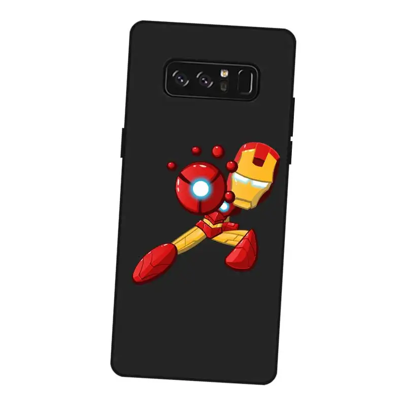 P101 Iron Man Cool Black Silicone Case Cover For Samsung Galaxy Note 3 4 5 8 9 10 Plus M10 M20 |
