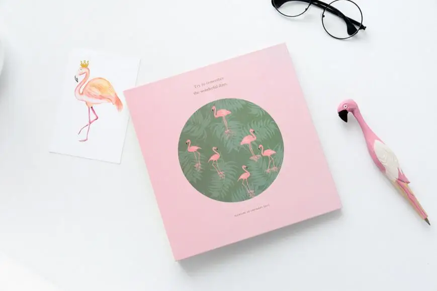 Pink Flamingos 6 дюймов 100 карманов мини-фотоальбом для Instant Polaroid 15,2x10,2 см чехол для фотографий для хранения Fujifilm Instax Мини-альбом для вставки - Цвет: Pink Flamingos