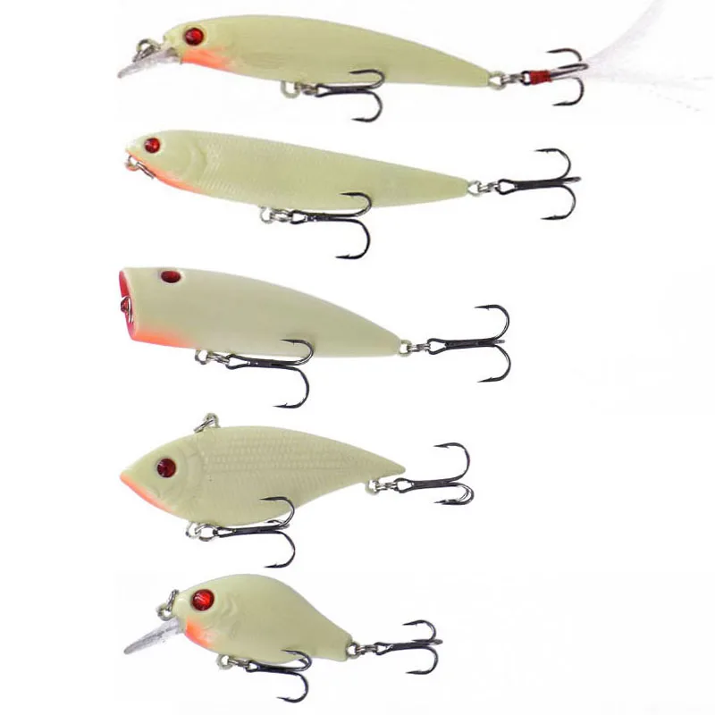 

Новинка; Смешанные 5 шт./компл. рыболовные приманки Minnow карандаш VIB, встроенный в транспортное средство с кривошипно приманки комплект Шесте...