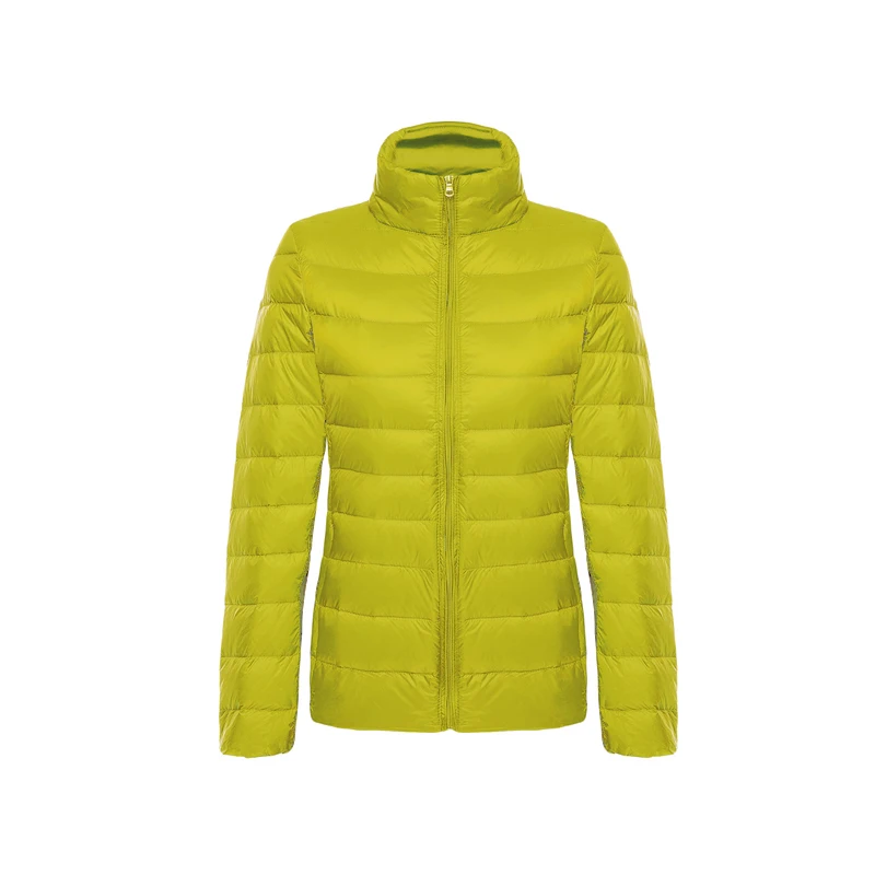 yellow Зимний, Женский 90%, утином куртка пуховик тонкий, теплый, портативный, пуховик педжаки женские - Цвет: yellow