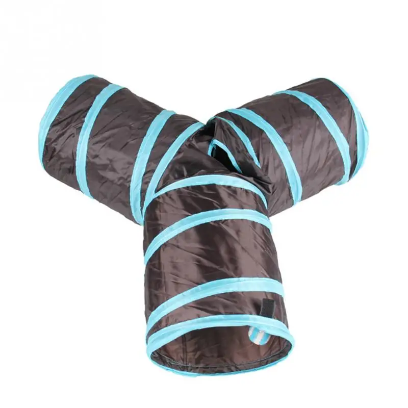 Складной туннель для домашних кошек с 3 отверстиями игрушки питомцев на улице