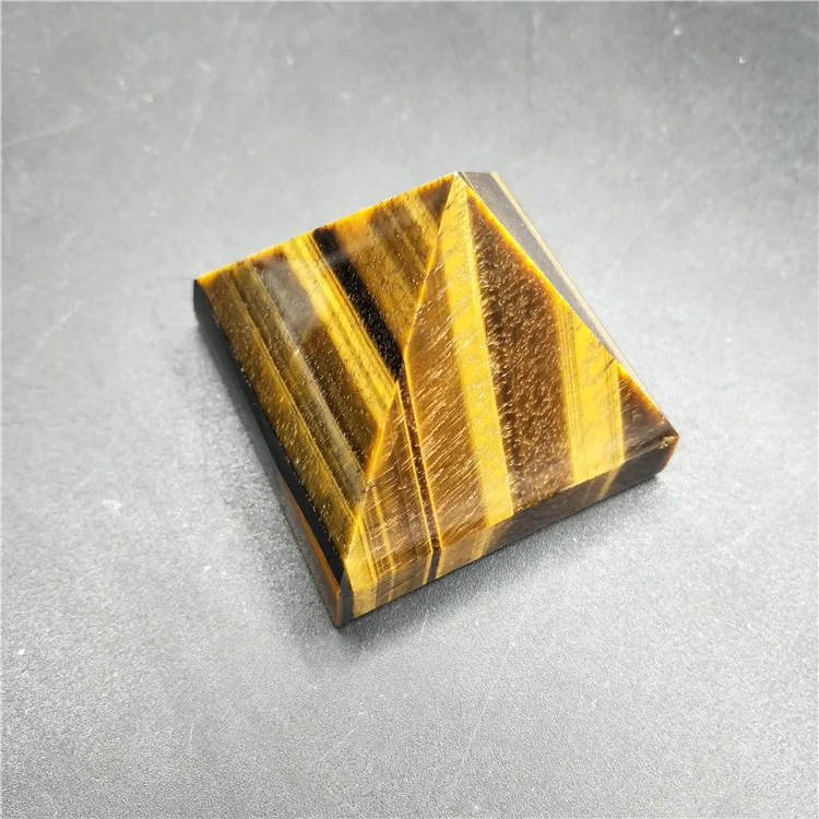 Натуральный яркий цветной полированный цвет тигровый глаз Кристалл Пирамида