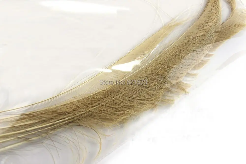 

Beige Sword Tails,100Pcs/Lot! 25-30cm long - Light brown Bleached Peacock Swords,Peacock feathers for Wedding Decoration