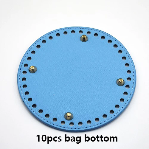 10pcs Blue1 14*14 см сумка Нижняя кожаная сумка, аксессуары ручной работы DIY Замена круглые коричневые низ для сумка-мешок сумка через плечо - Цвет: 10pcs Blue1