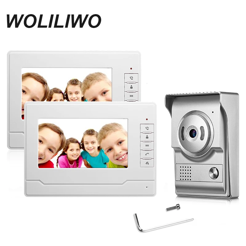 

Система видеодомофона проводная, 7 дюймов, цветной дверной звонок для частного дома с камерой 700TVL, ИК, ночное видение