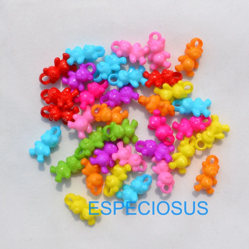50 шт. акриловые бусины с мультяшным милым медведем|beads mix|acrylic beadsmixed color |