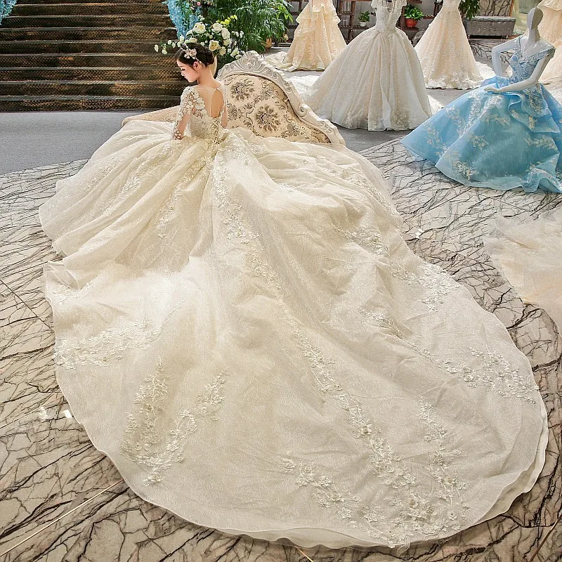 Роскошные блестящие Блестящие Свадебные платья с блестками 2018