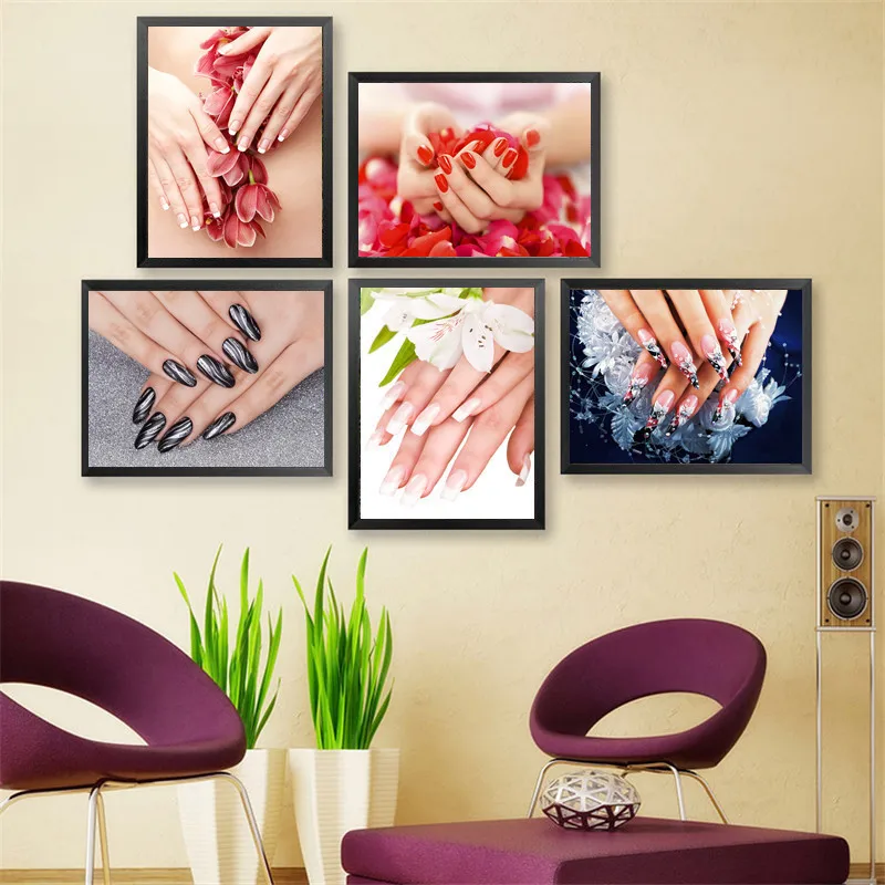 Современная мода красочные ногтей холст картина плакат печать настенные