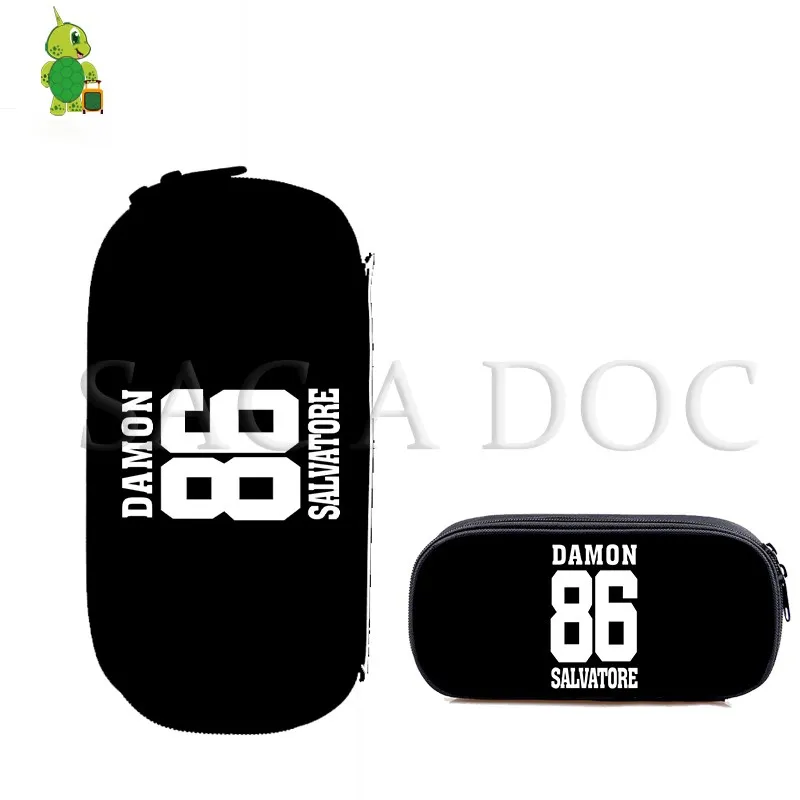 1 The Vampire Diaries Damon Salvatore 86 Pencil Bag Cosmetic Cases Boys Girls Kids Stationery School Supplies Makeup Bag - Цвет: 1