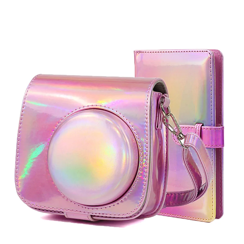 Fancy Pink Pair Fuji Fujifilm Instax Mini 9/8 чехол для камеры водонепроницаемый из искусственной кожи сумка с плечевым ремнем, 96 карманов фотоальбом - Цвет: Fancy Pink Pair