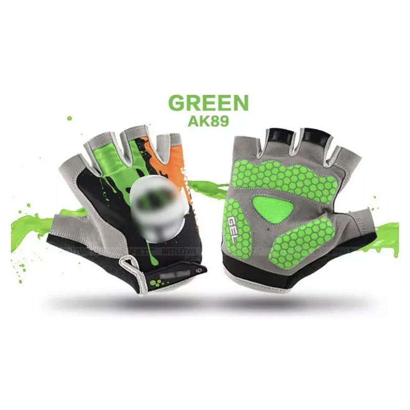 AK89 Green Гелевые перчатки для велоспорта/спортивные перчатки для горного велосипеда/дышащие велосипедные перчатки для гонок MTB для мужчин/женщин - Цвет: AK89 Green