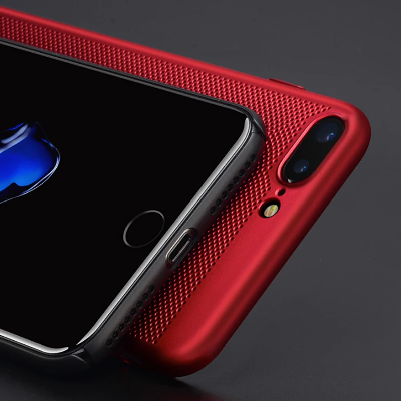 Чехол для iPhone 7 8 Plus ультра тонкий сетчатый теплоотводящий чехол телефона Матовый