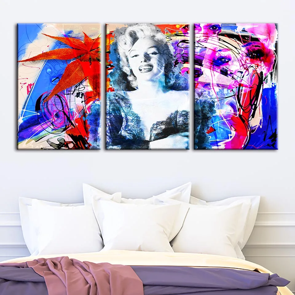 Домашний декор холст модульные фотографии Hd печатная певица Мэрилин Монро