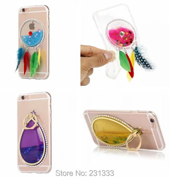 C-ku For Iphone 7 PLUS 7PLUS I7 6 6S Liquid Quicksand Diamond Glitter Soft TPU Case Shell Dream catcher Flow Cover Fashion 1pcs | Мобильные