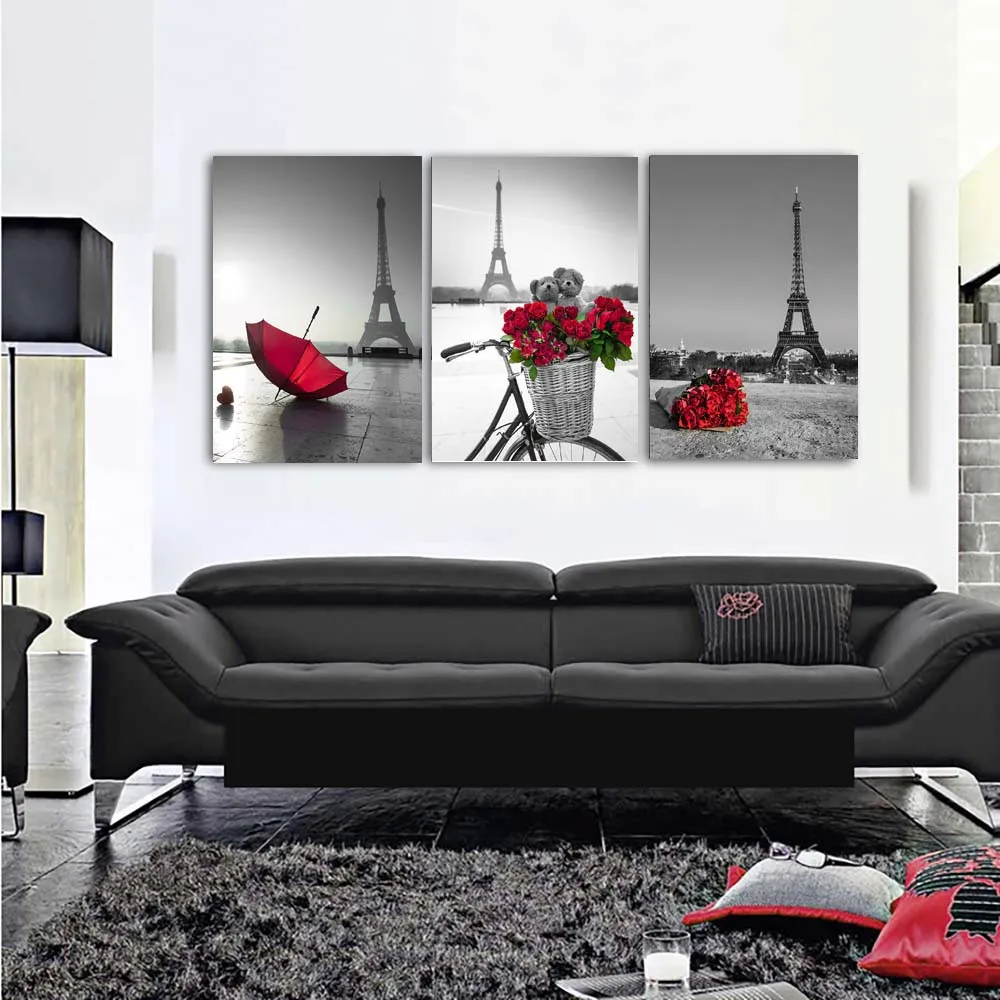 Серый черный пейзаж постер печать современный город башня холст картина на стене