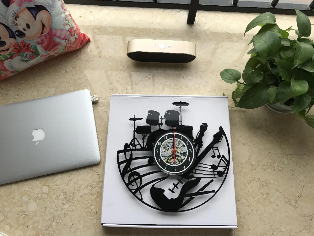 Музыкальные виниловые настенные часы-украсьте свой дом современным