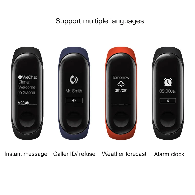 Глобальная версия Xiaomi mi Band 3 браслет OLED фитнес трекер монитор сердечного ритма Push