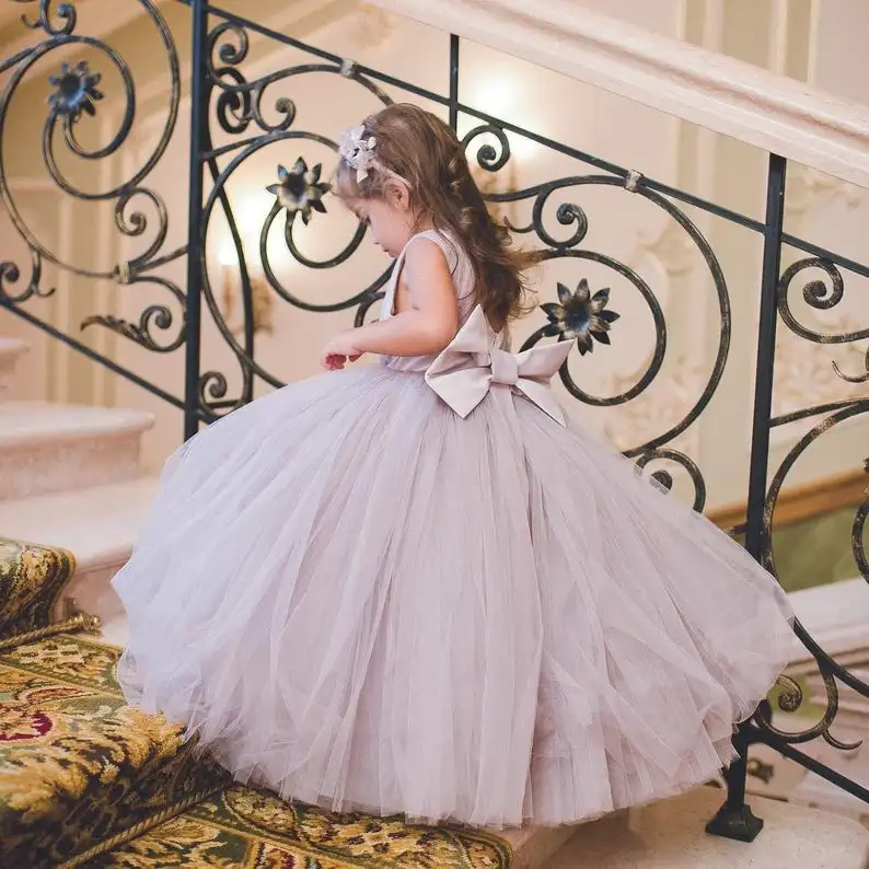 2021 платья принцессы с пыльными розами для девочек длинные фатиновые дочери и