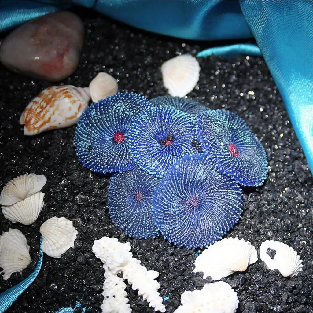 

Decoration Aquarium Artificial Resin Coral Sea Plant Ornament Silicone Nontoxic Blue