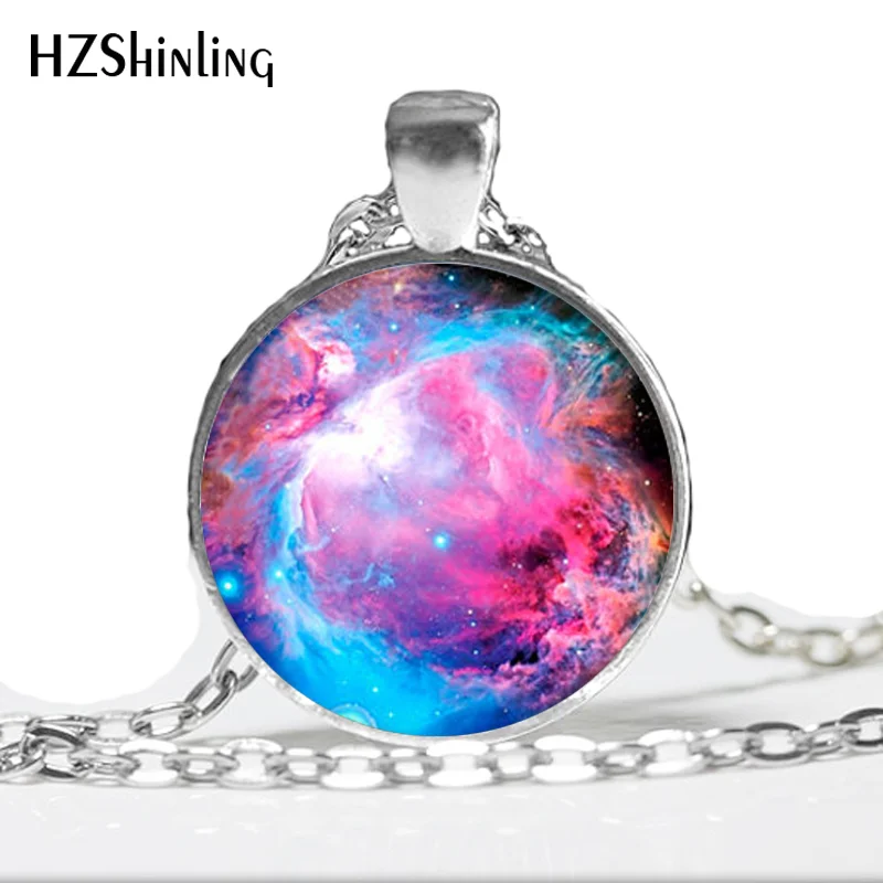 Galaxy Necklace Nebula Jewelry Orion Universe Pendant Gifts For Men Art Photo Glass Cabochon Necklaces Nebula Galaxy HZ1