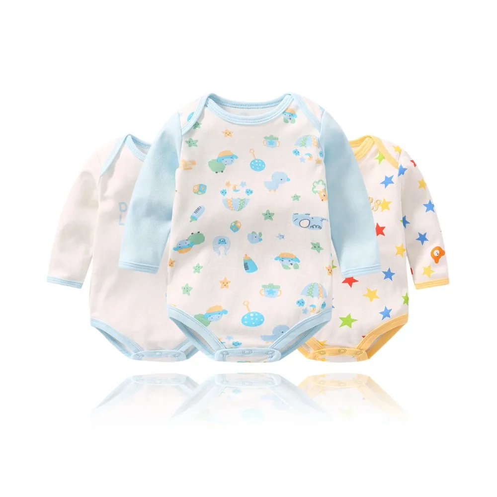 Боди с длинным рукавом для маленьких девочек хлопковое боди новорожденных