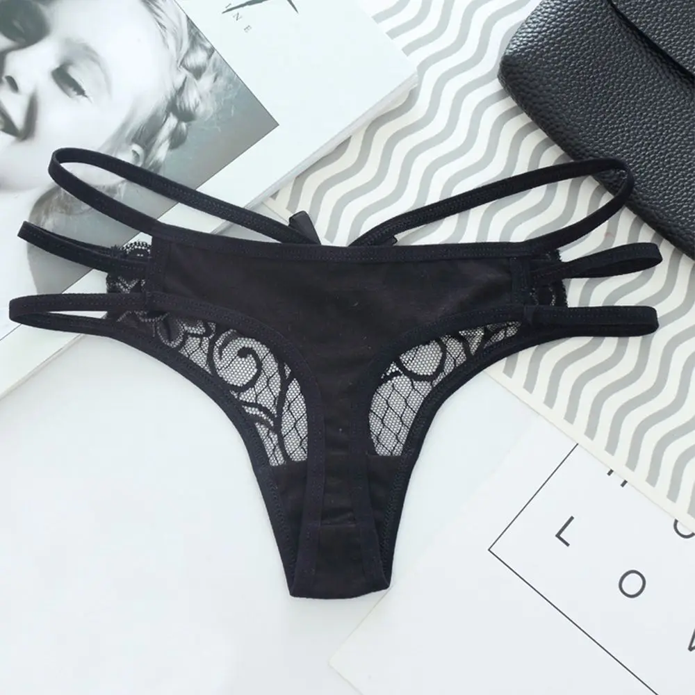 1 шт. женское ультратонкое кружевное нижнее белье с бантиком|Женские трусики| |