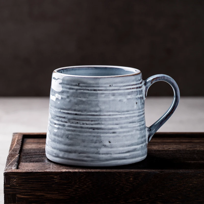 Керамическая кружка в скандинавском стиле ретро полосатая чашка градиентного